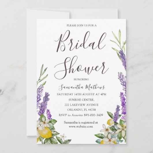 Boho Vrijgezellenfeest Lemon & Lavender Foliage In Kaart