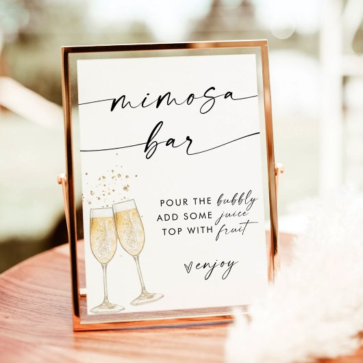 Boho Vrijgezellenfeest Mimosa Bar Sign. | Bubble B Kaart