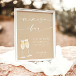 Boho Vrijgezellenfeest Mimosa Bar Sign. Poster<br><div class="desc">Deze Mimosa Bar-gebarentaal is voorzien van een prachtig moderne,  minimalistische kalligrafie,  die perfect bij uw douche of bij het drukke station van uw evenement kan worden weergegeven! Tekst- en achtergrondkleuren zijn volledig bewerkbaar —> Klik op de knop "Verder aanpassen" om deze te bewerken!</div>