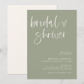 Boho Vrijgezellenfeest | Minimale Sage Green Brida Kaart (Voorkant / Achterkant)