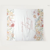 Boho Vrijgezellenfeest Modern FloralBackdrop Wandkleed (Voorkant (horizontaal))