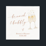 Boho Vrijgezellenfeest Napkins | Brunch & Bubble Servet<br><div class="desc">Deze Cocktail Napkins is voorzien van handbeschilderde waterverf champagne-fluiten en is een perfecte manier om de cocktail,  het eten of het dessert tafel van je evenement te accentueren! Bewerk eenvoudig de meeste formuleringen,  tekstkleur en achtergrondkleur om uw stijl en gebeurtenis aan te passen!</div>