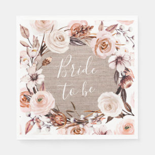 Boho Vrijgezellenfeest Napkins Burlap Bride to be Servet