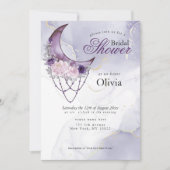 Boho Vrijgezellenfeest Paarse Crescent Moon Mandal Kaart (Voorkant)