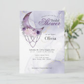 Boho Vrijgezellenfeest Paarse Crescent Moon Mandal Kaart (Staand voorkant)