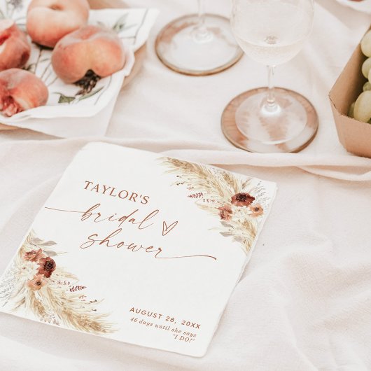 Boho Vrijgezellenfeest Paper Napkin | Shower Decor Servet