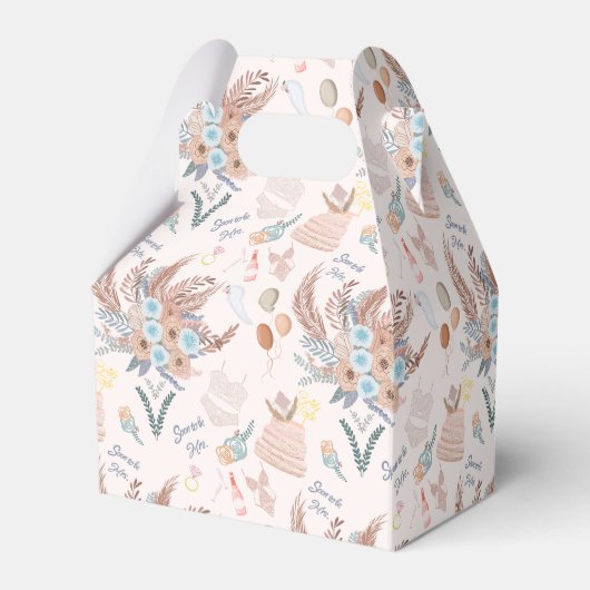 Boho Vrijgezellenfeest Pattern Vrijgezellenfeest Bedankdoosjes (Achterkant)