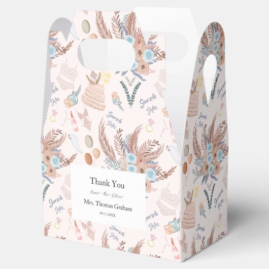 Boho Vrijgezellenfeest Pattern Vrijgezellenfeest Bedankdoosjes (Geopend)