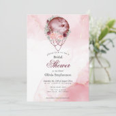 Boho Vrijgezellenfeest Pink Maroon Full Moon Kaart (Staand voorkant)