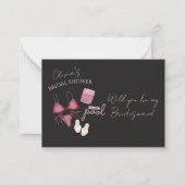 boho vrijgezellenfeest pool bridesmaid proposal notitiekaartje (Voorkant)