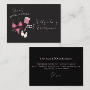 boho vrijgezellenfeest pool bridesmaid proposal notitiekaartje