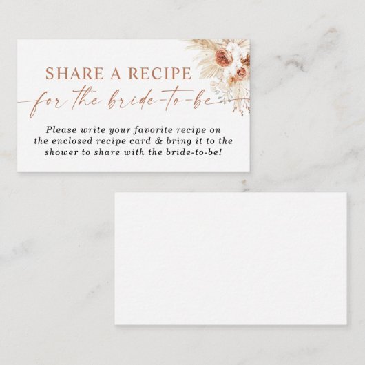Boho Vrijgezellenfeest Recept Aanvraag Kaart, Bloe Informatiekaartje (Voorkant / Achterkant)