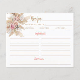 Boho Vrijgezellenfeest Recipe Card
