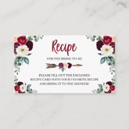 Boho Vrijgezellenfeest Recipe Enclosure Kaart