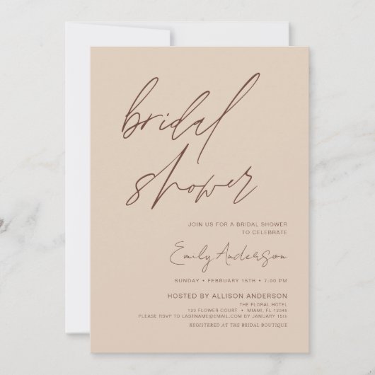 Boho Vrijgezellenfeest script minimalistische terr Kaart (Voorkant)