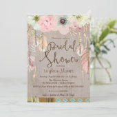 Boho Vrijgezellenfeest Uitnodigen, Tribal Feather  Kaart (Staand voorkant)