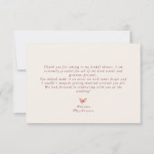 Boho Vrijgezellenfeest vlinder dank u kaart (Achterkant)