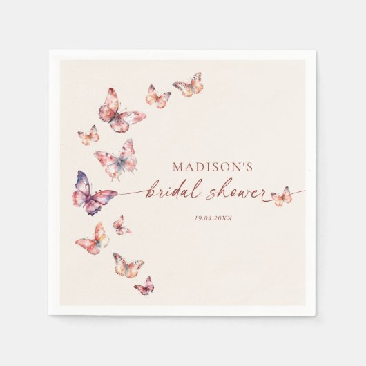 Boho Vrijgezellenfeest vlinder Servet (Voorkant)