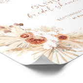 Boho Vrijgezellenfeest Welkomstteken | Pampas Gras Poster (Hoek)