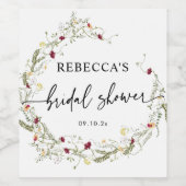 Boho Vrijgezellenfeest Wijn Etiket (Enkel label)