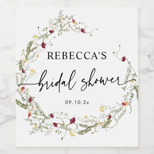 Boho Vrijgezellenfeest Wijn Etiket (Enkel label)