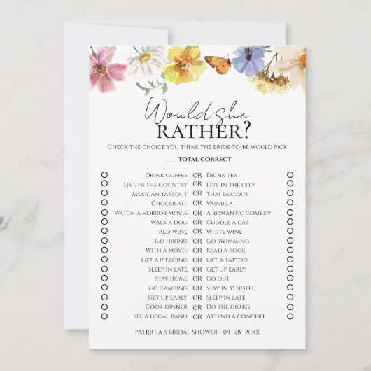 Boho Vrijgezellenfeest wil dat ze liever spelkaart Kaart (Voorkant)