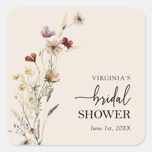 Boho Vrijgezellenfeesten envelopzegel Vierkante Sticker (Voorkant)