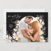 Boho Vrolijk Kerstfeest Donker Feestdagenkaart (Voorkant)