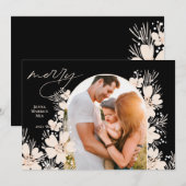 Boho Vrolijk Kerstfeest Donker Feestdagenkaart (Voorkant / Achterkant)