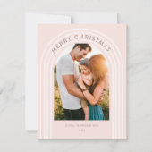 Boho Vrolijk Kerstfeest in Blush Feestdagenkaart (Voorkant)