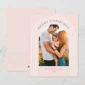 Boho Vrolijk Kerstfeest in Blush Feestdagenkaart (Voorkant / Achterkant)