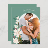 Boho Vrolijk kerstfeest in de woestijn- groen Feestdagenkaart (Voorkant / Achterkant)