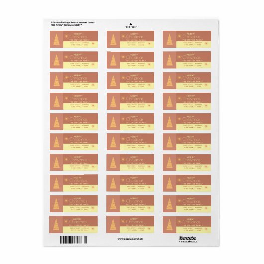 Boho Vrolijk Kerstfeest vrolijk kleurenblok Etiket (Full Sheet)