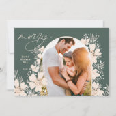 Boho Vrolijk Kerstgroen Feestdagenkaart (Voorkant)