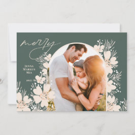 Boho Vrolijk Kerstgroen Feestdagenkaart