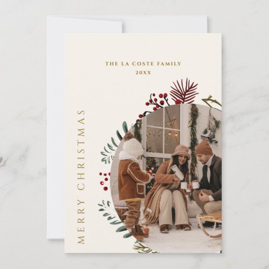 Boho Vrolijke Kerstmis Collage Kaart (Voorkant)