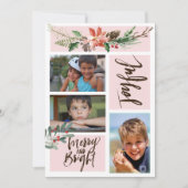 Boho vrolijke vrolijke en heldere kerstfoto feestdagenkaart (Voorkant)