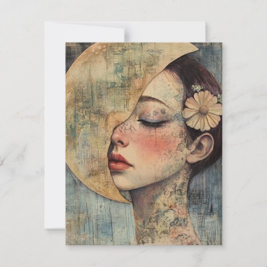 Boho  vrouw en halve maan (Voorkant)