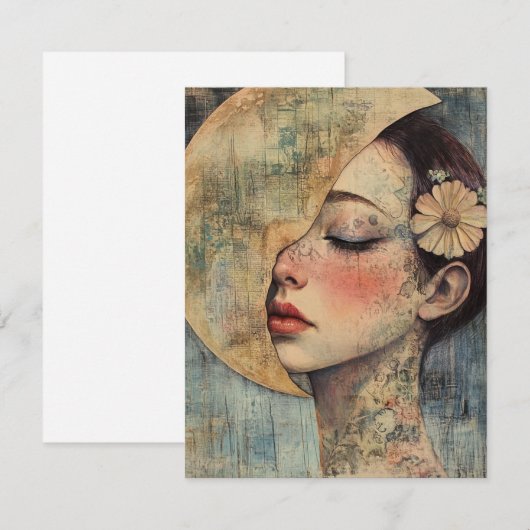 Boho  vrouw en halve maan (Voorkant / Achterkant)