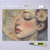 Boho vrouw en halve maan tissuepapier (Craft)