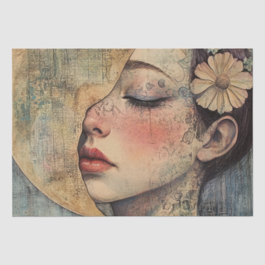 Boho vrouw en halve maan tissuepapier (Voorkant)