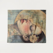 Boho  vrouw en halve maan wandkleed (Voorkant (horizontaal))