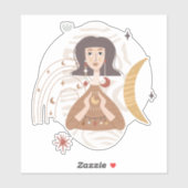 Boho vrouw houdt de abstracte kalmte neutraal van  sticker (Vel)