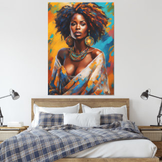 Boho-vrouw in Zonnebloem Expressieve Hippie Canvas Afdruk
