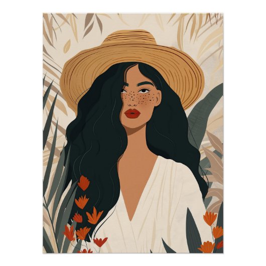 Boho Vrouw Kunst aan de Muur Perfect Poster (Voorkant)