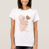 Boho vrouw lijn kunst, aardse tonen t-shirt (Voorkant)