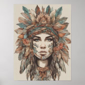 Boho Vrouw Moderne Kunst Poster (Voorkant)