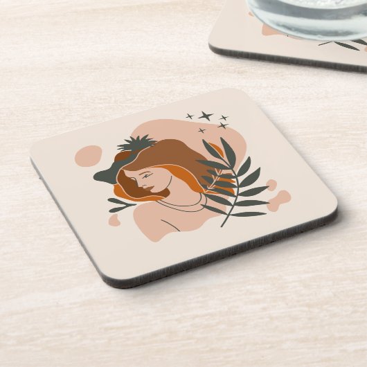 Boho Vrouw Sterren Bier Onderzetter (Linkerzijde)