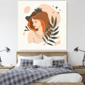 Boho Vrouw Sterren Canvas Afdruk (Insitu (Slaapkamer))