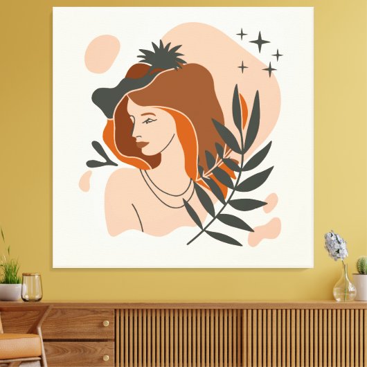 Boho Vrouw Sterren Canvas Afdruk (Insitu (Woonkamer))